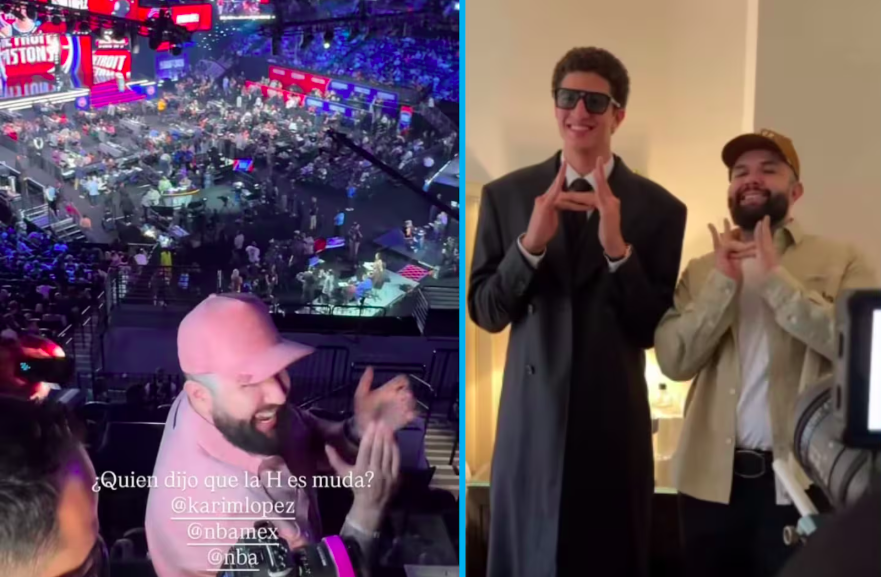 Carín León acompaña a Karim López en el Draft de la NBA 2026