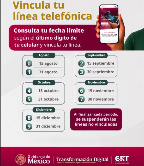 Plazo para registro de celulares