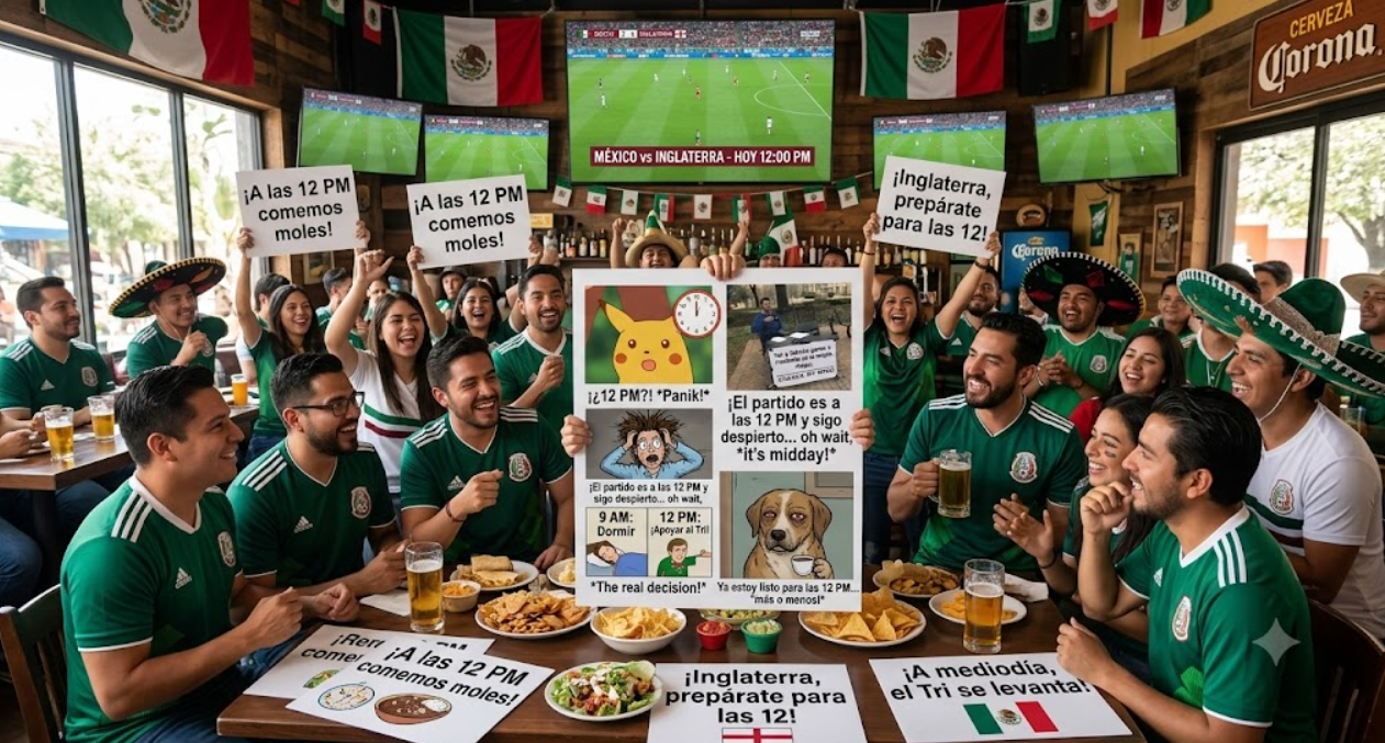 Cambio de horario del México vs Inglaterra provoca lluvia de memes en redes sociales