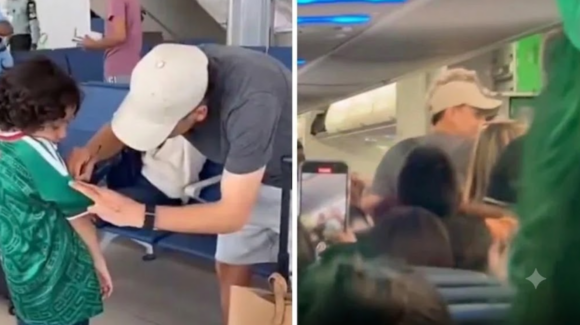 Morita fue ovacionado por aficionados mexicanos durante un vuelo a Tijuana tras su participación en el Mundial 2026