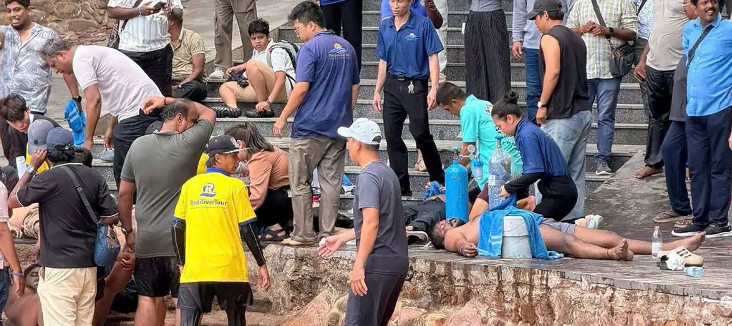 Barco turístico se volcó frente a la isla de Phu Quoc en Vietnam y dejó al menos 15 personas muertas; autoridades investigan las causas del accidente