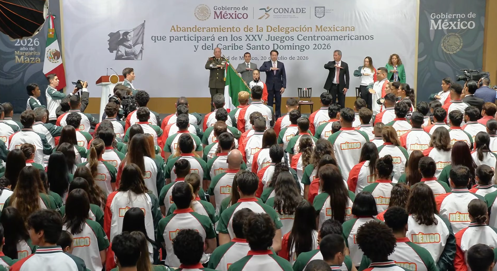 Sheinbaum abandera a la Delegación Mexicana rumbo a los Juegos Centroamericanos y del Caribe 2026