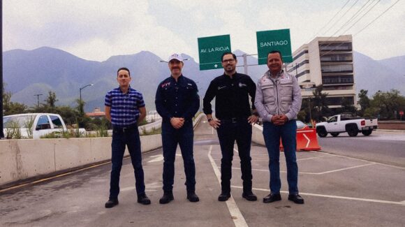 Supervisan alcaldes avance del Circuito Vial Huajuco en Monterrey, Nuevo León