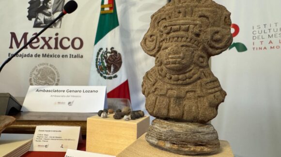 Italia restituye a México 27 piezas arqueológicas recuperadas tras investigaciones por tráfico ilícito