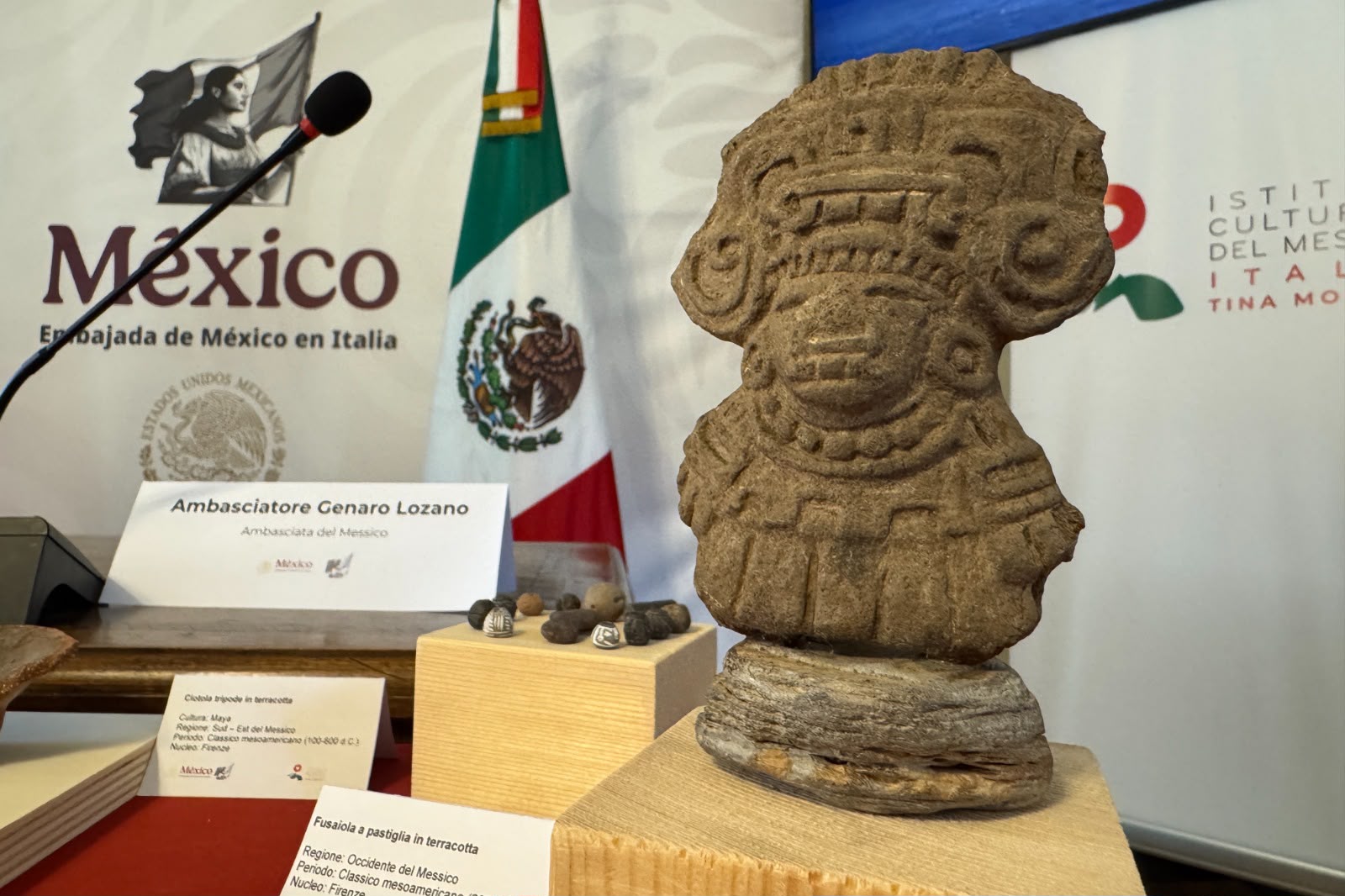 Italia restituye a México 27 piezas arqueológicas recuperadas tras investigaciones por tráfico ilícito