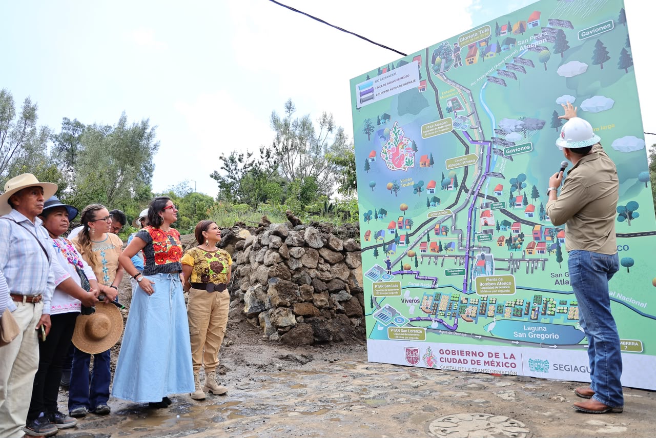 CDMX: Plan hídrico en San Gregorio beneficiará a 42 mil habitantes y alcanzará 280 litros por segundo de agua tratada