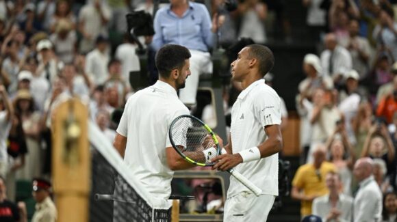 Wimbledon: Djokovic vence a Auger-Aliassime y avanza a semifinales; enfrentará a Jannik Sinner