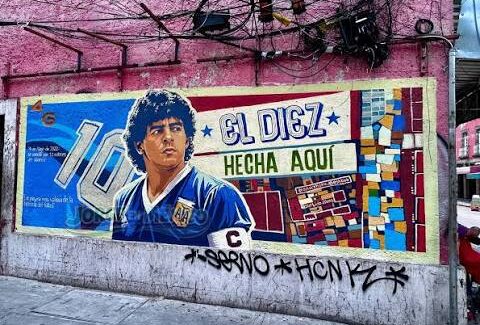 Un mural de Maradona en CDMX revive el triunfo de Argentina ante Inglaterra en el Mundial de 1986