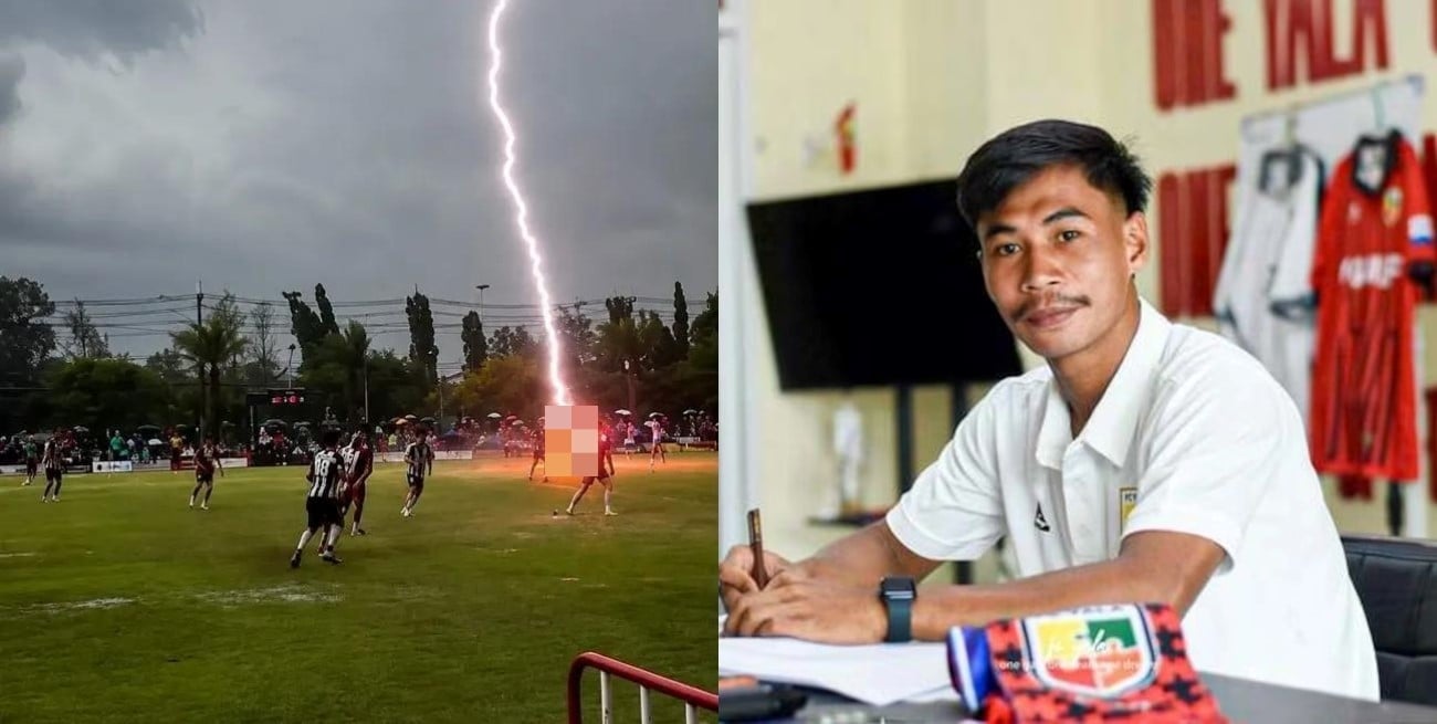VIDEO: Un futbolista tailandés de 24 años muere tras ser alcanzado por un rayo durante un partido