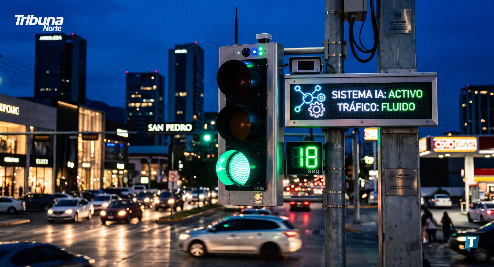 Apuesta San Pedro, NL, por la Inteligencia Artificial para agilizar la circulación vehicular con semáforos inteligentes