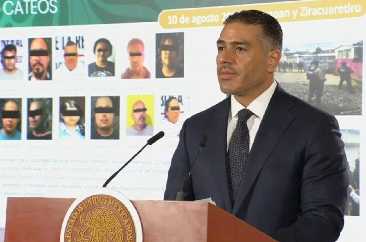 García Harfuch informa que el Plan Michoacán suma 950 personas detenidas por extorsión