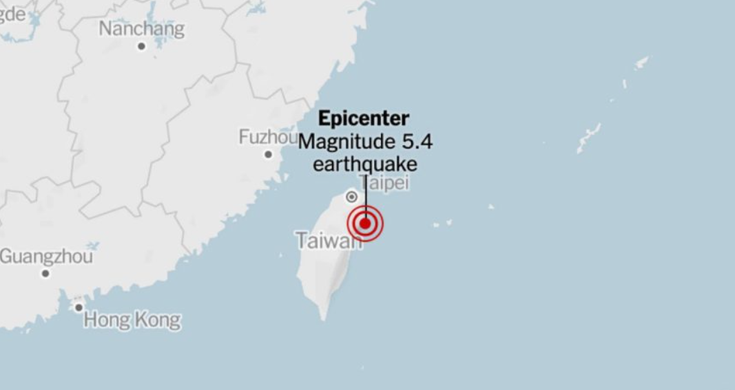 Sismo de 5.5 sacude las costas de Taiwán; no se reportan víctimas ni daños tras el movimiento