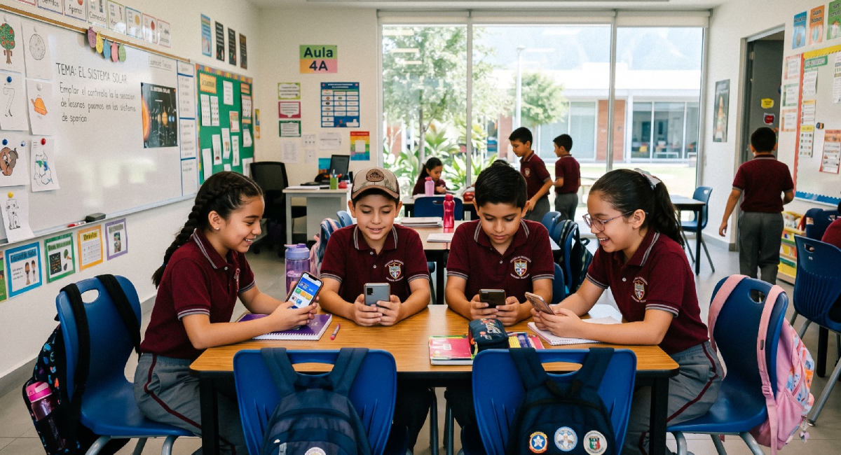 Analizan autoridades y Congreso de NL regulación de celulares y pantallas en aulas escolares