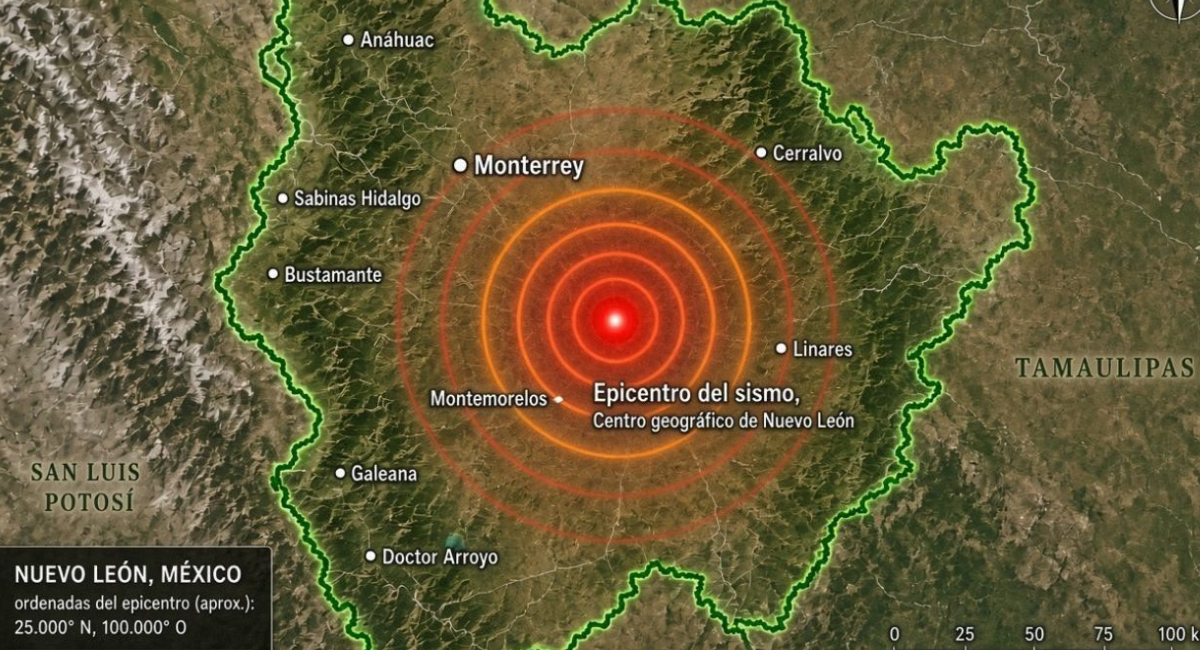 Registran sismo de magnitud 3.5 al norte de Santa Catarina sin reporte de daños
