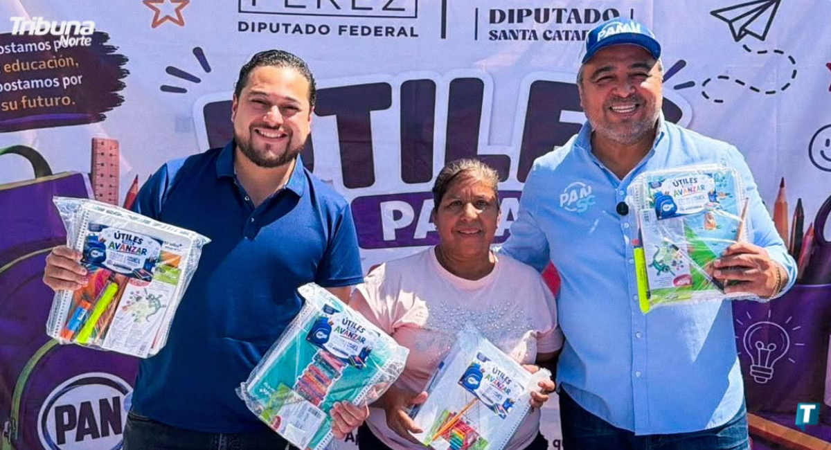 Inician entrega de paquetes escolares ‘Útiles para avanzar’ para apoyar a familias de Santa Catarina