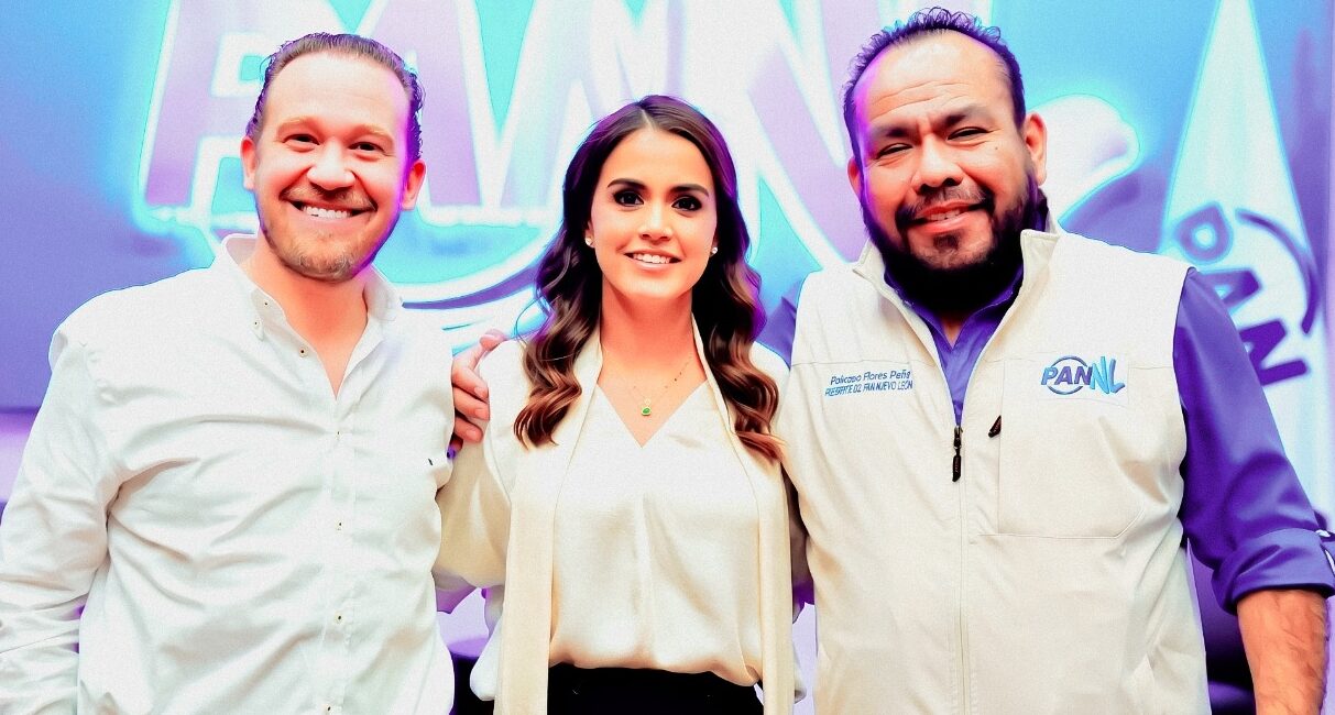 Lorena de la Garza con líderes estatales del PAN