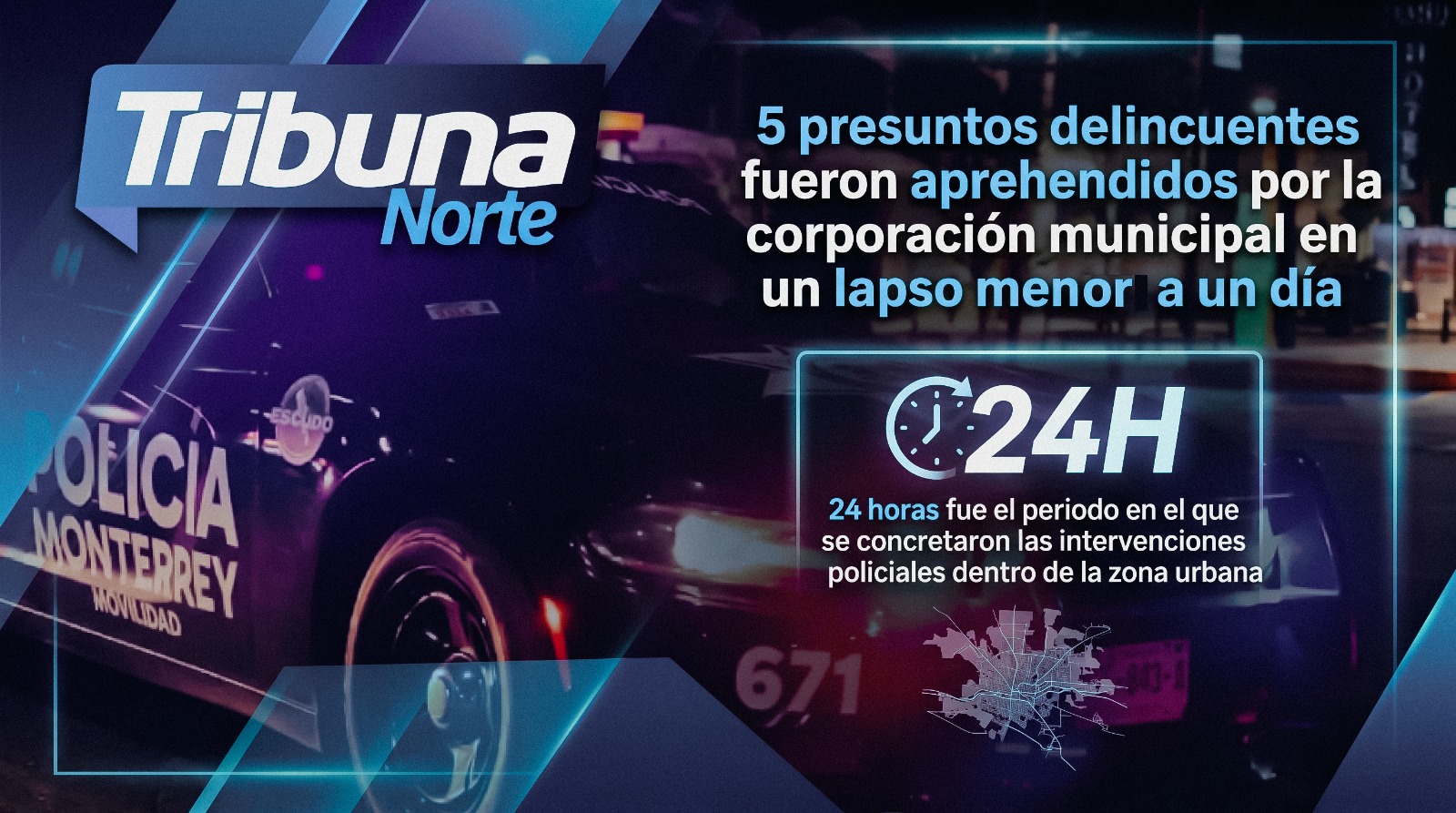 Asegura Policía de Monterrey a cinco presuntos delincuentes en menos de 24 horas tras operativos de la Estrategia Escudo