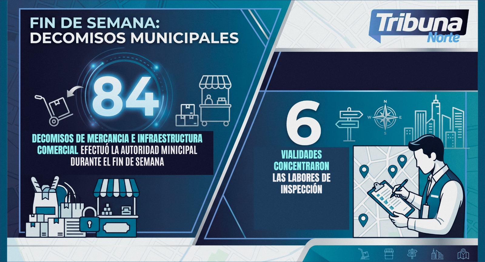 Operativo municipal en el Centro de Monterrey concluye con 84 decomisos a comercio informal