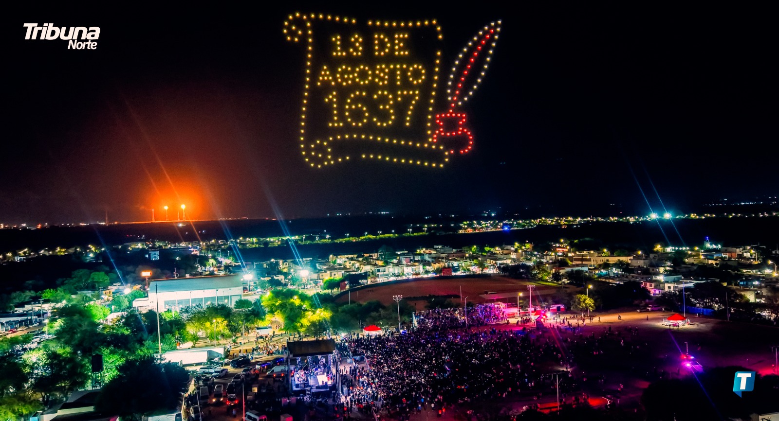 Cadereyta conmemora su 389 aniversario de fundación con festival musical, homenaje deportivo y espectáculo de drones
