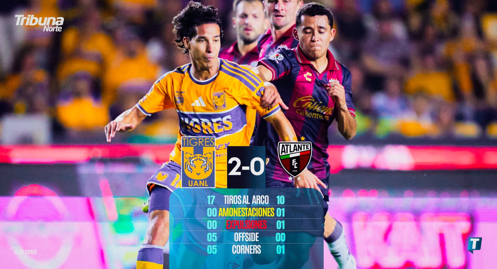 Debut victorioso de Vucetich con Tigres tras vencer a Atlante y romper sequía de nueve partidos