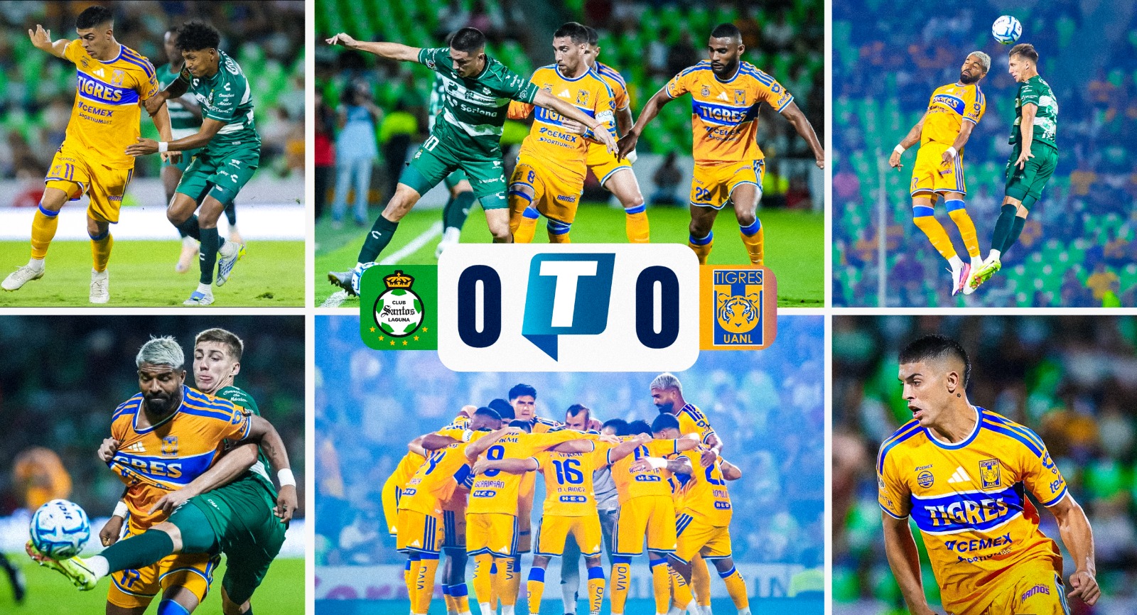 Tigres no capitaliza sus opciones de gol y apenas suma un punto sin goles ante un débil Santos en Torreón