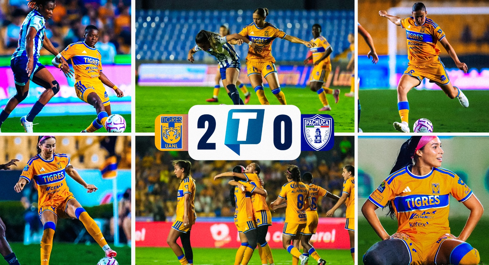 Tigres Femenil derrota 2-0 a Pachuca y extiende su paso perfecto a cinco triunfos consecutivos