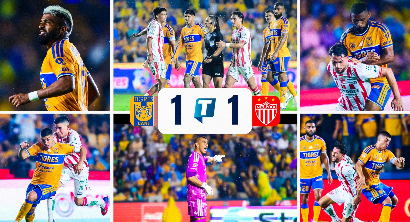 Tigres empata 1-1 ante un complejo Necaxa, deja dudas de cara al Clásico Regio y sobre todo, el Volcán está perdiendo la paciencia