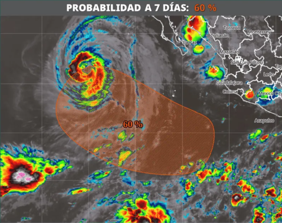 SMN vigila posible ciclón ‘Norbert’ con 60 por ciento de probabilidad de desarrollo frente a Baja California Sur