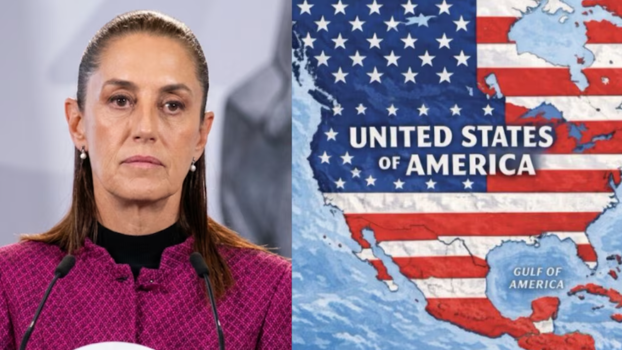 Sheinbaum responde a Trump por mapa donde incluye a México bajo la bandera de EU