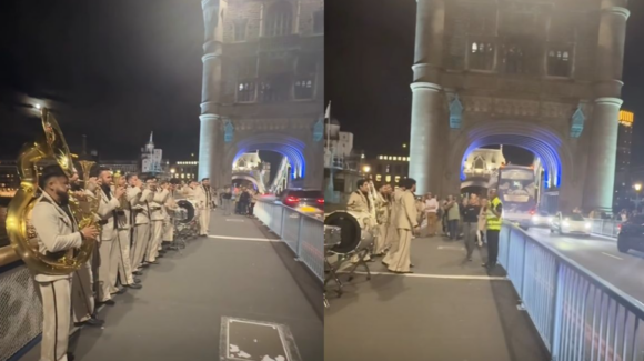 Video: Banda El Recodo arma fiesta en las calles de Londres y la policía les pide retirarse