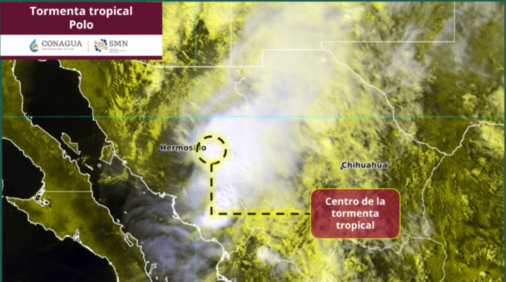 ‘Polo’ pierde fuerza y se debilita a tormenta tropical, pero mantendrá lluvias en Sonora