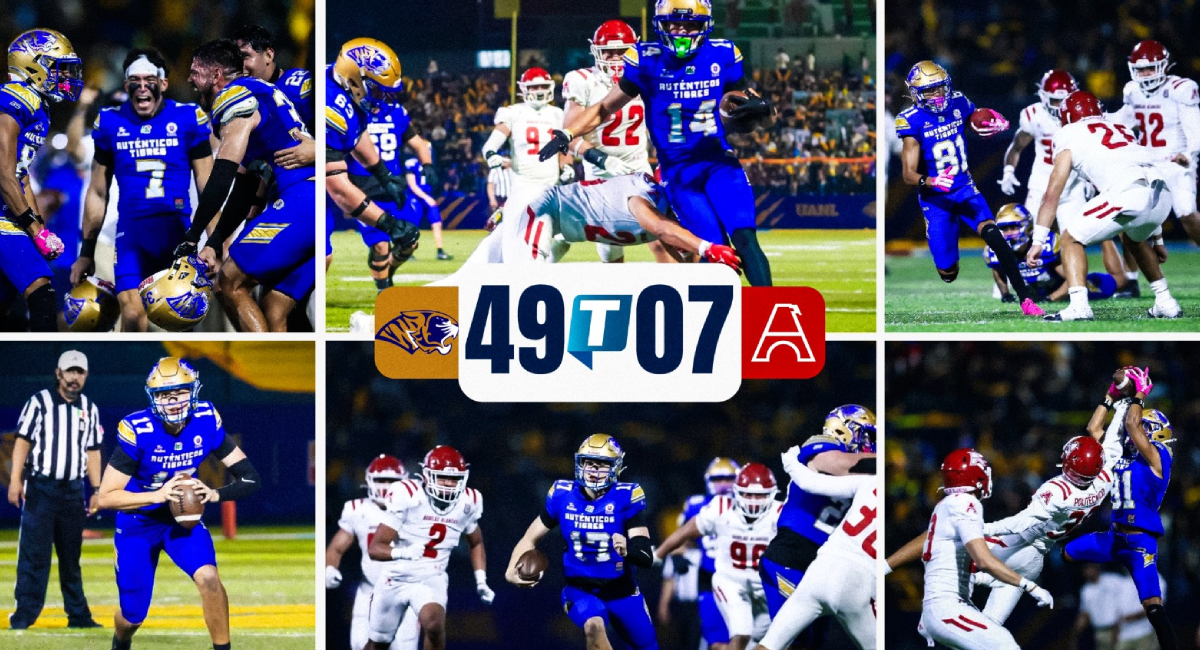 Auténticos Tigres arrancan con contundente victoria de 49-7 sobre Águilas Blancas la temporada 2026 de la Liga Mayor de la ONEFA