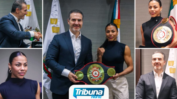 Adrián de la Garza entrega reconocimiento a campeona de boxeo Magaly ‘Tormenta’ Rodríguez