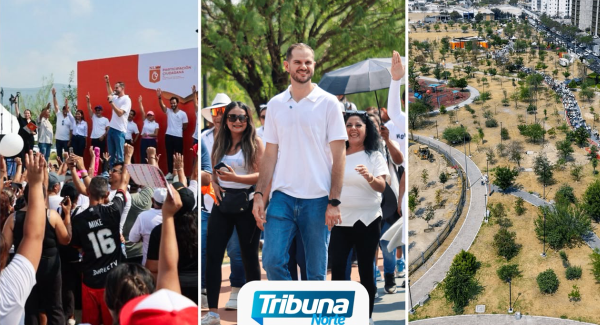 Familias del norte de Monterrey participan en la Caminata de la Participación 2026 en el Parque Libertad