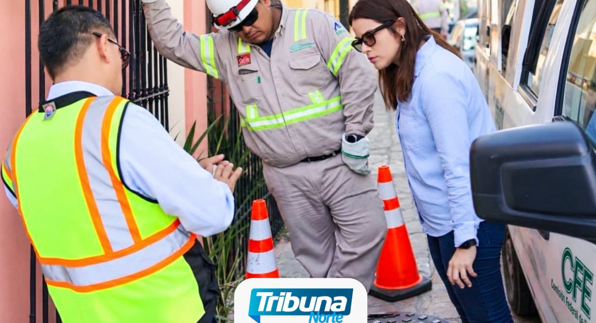 CFE y Canirac supervisan red eléctrica en Barrio Antiguo
