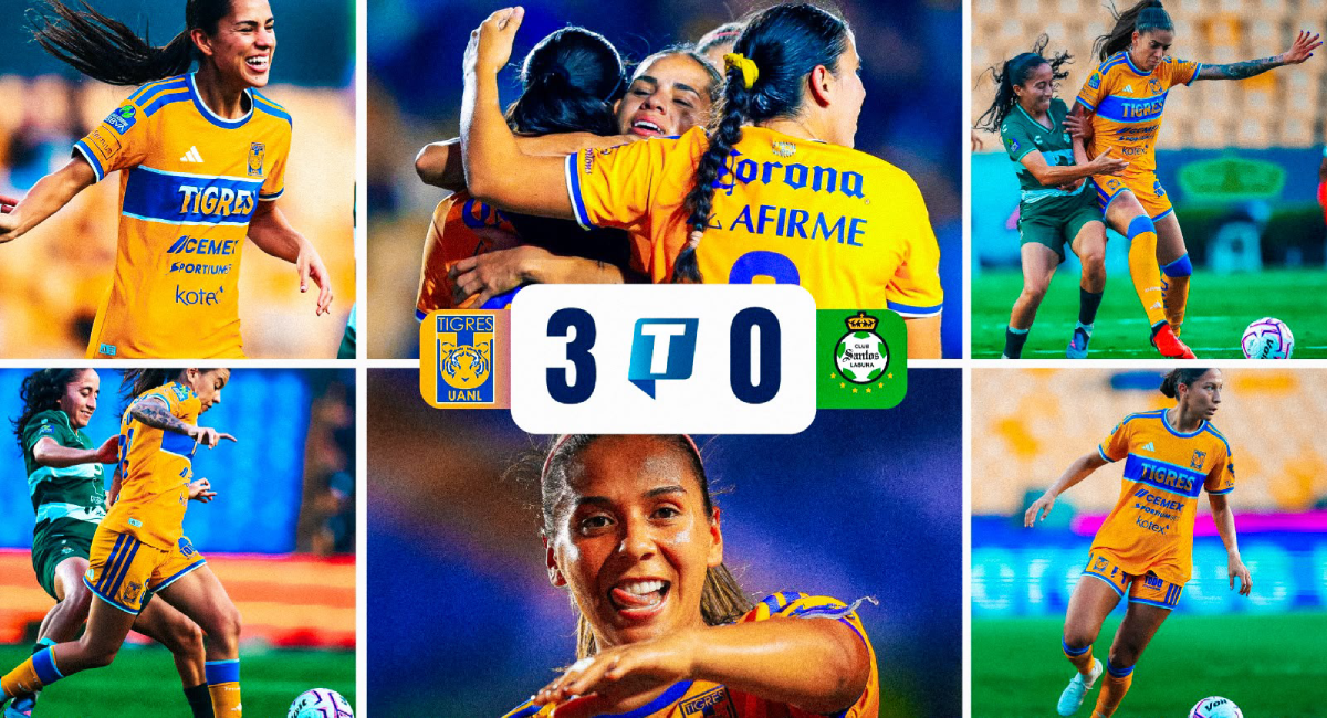 Tigres Femenil golea a Santos Laguna y mantiene el liderato del Grupo A en el Apertura 2026