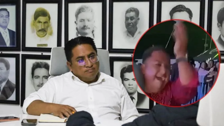 Captan a alcalde de Juan C. Bonilla nalgueando a una mujer durante festejo en Puebla