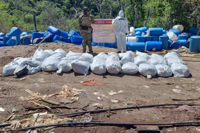 Aseguran casi 17 toneladas de metanfetamina y desmantelan laboratorios clandestinos en Sinaloa
