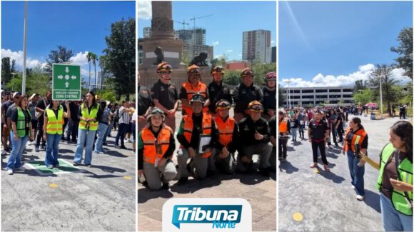 Realizan simulacro de sismo en el Palacio de Gobierno de Nuevo León