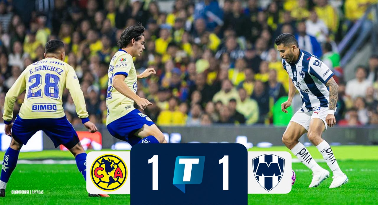 Rayados empata 1-1 con el América en la Ciudad de México