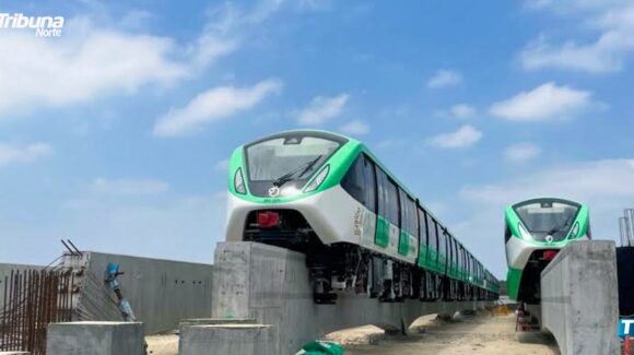 Captan unidades del nuevo monorriel en pruebas sobre la infraestructura de la Línea 6