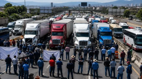 Paro nacional de transportistas sigue en 19 estados; Segob reporta 38 protestas y diálogo con Hacienda