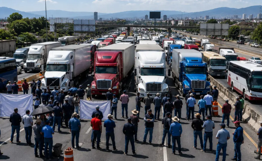 Paro nacional de transportistas sigue en 19 estados; Segob reporta 38 protestas y diálogo con Hacienda