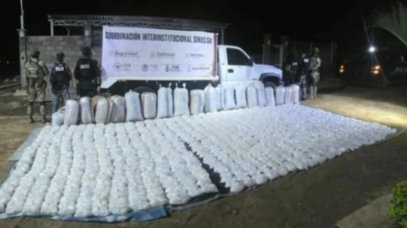 Decomisan 1.3 toneladas de metanfetamina de ‘Los Mayos’ en Culiacán; golpe económico supera los 350 mdp