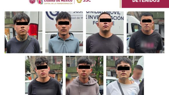 Detienen a 7 hombres por agredir a policías durante operativo en Motolinia, en el Centro Histórico