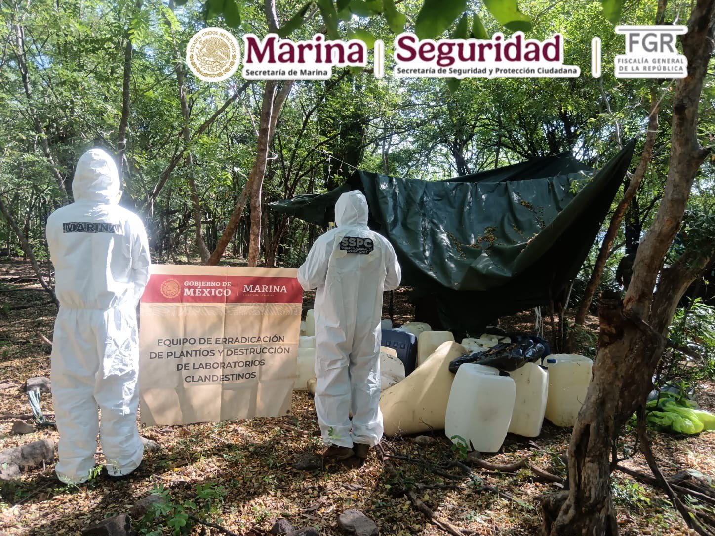 Marina localiza e inhabilita laboratorio clandestino de metanfetamina en Culiacán, Sinaloa