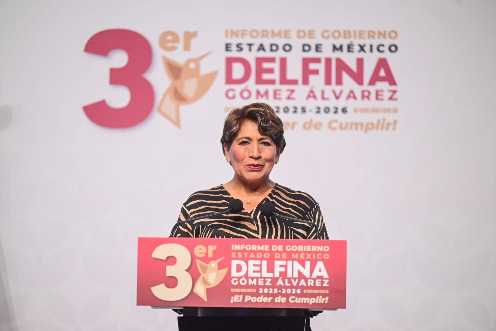 Avanza Plan Oriente: Delfina Gómez durante su Tercer Informe de Gobierno