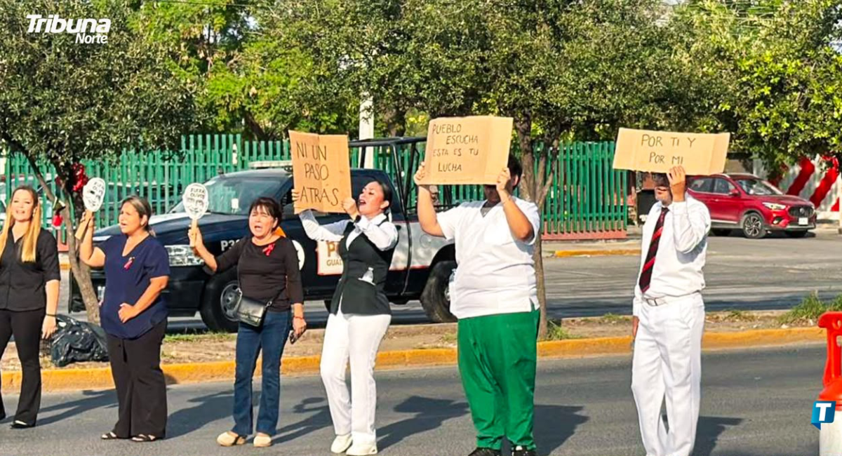 Protestan trabajadores del IMSS en Monterrey y municipios periféricos por condiciones laborales