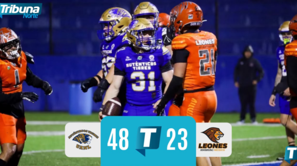 Auténticos Tigres imponen condiciones y vencen 48-23 a Leones Anáhuac