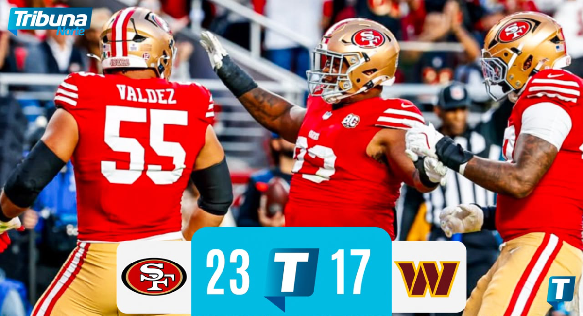 San Francisco vence 23-17 a los Commanders y extiende su invicto a seis triunfos